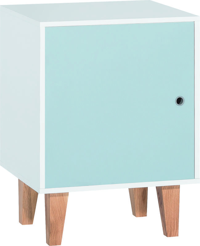 Aleana Side Table with Storage, Sky Blue