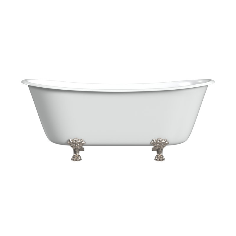 Winchester 68'' L Soaking Bathtub, White Interior with White Exterior, Polished Nickel