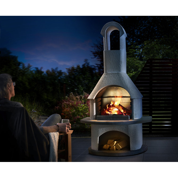 79.9 H Concrete Outdoor Outdoor Fireplace
