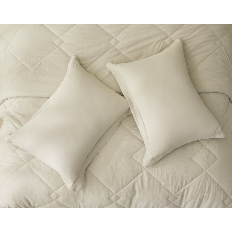 Skye Cotton Gauze Thin Comforter Set, Queen Comforter + 2 Standard Shams, Natural