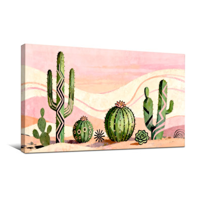 Plantes et fleurs, paysage de cactus du désert, reproduction d'art sur toile