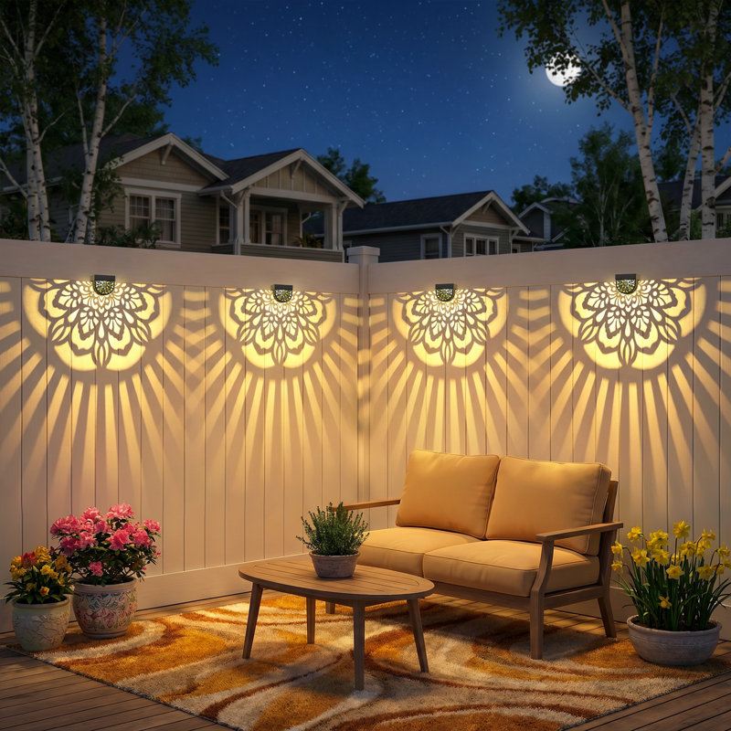 Paquet de 6 lumières de terrasse solaires pour l'extérieur