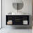 Modern Wall-Mounted Bathroom Vanity With Oval Ceramic Sink Floating Vanity Multi-Layer Solid Wood Cabinet Soft-Close Drawers Open Shelf Storage-2018296212