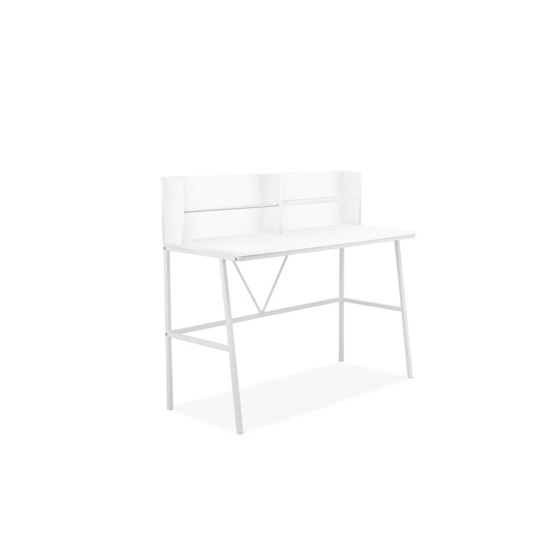 Deidra Metal Base Writing Desk, White