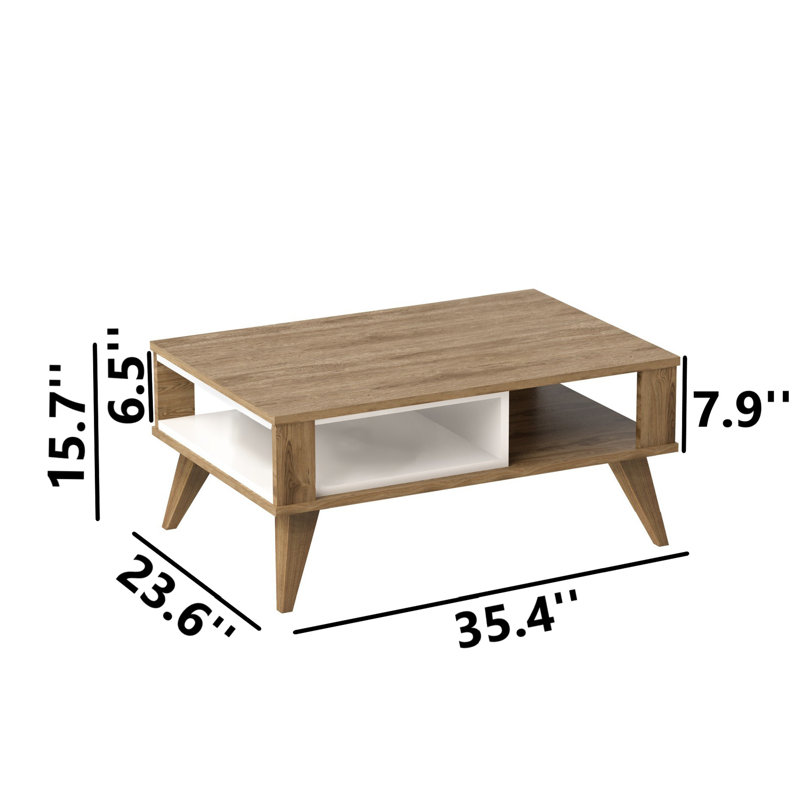 Table basse rectangulaire avec rangement
