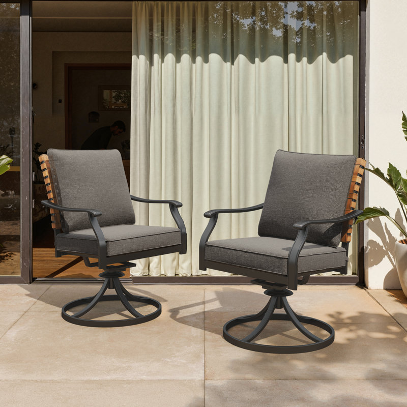Chaises de salle à manger pivotantes et berçantes Tansi, Gris foncé
