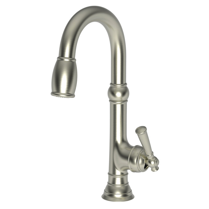 Jacobean Single Handle Pull Down Bar Faucet, Satin Nickel (PVD)