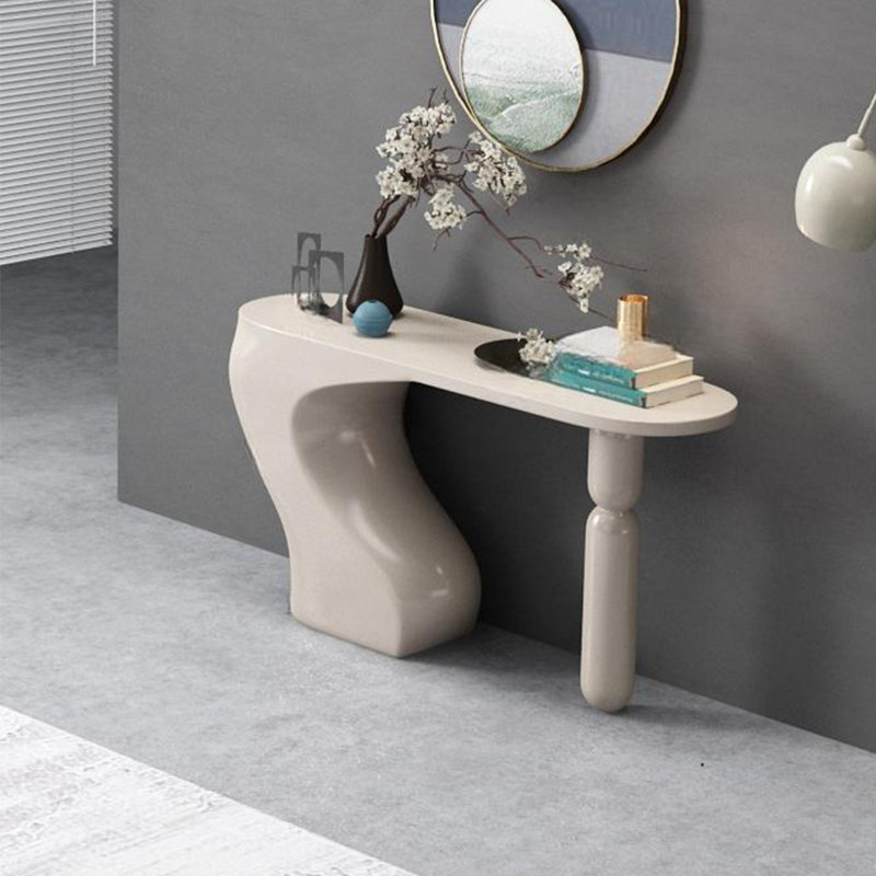 Console de style moderne et minimaliste, Beige, H 35,43 po x l 47,24 po x P 15,75 po