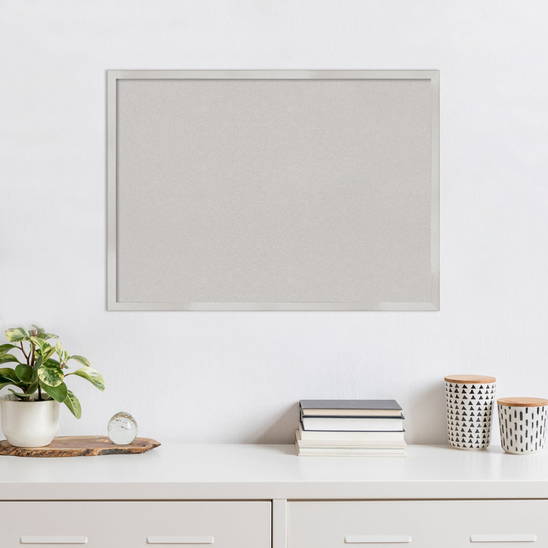 Amanti Art No Cork Wall Wood Bulletin Board, 21" x 29", White Wood