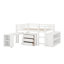 Lit mezzanine bas bas avec commode, tablettes et bureau-150246324