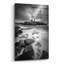 Art mural en verre Longshore Tides «The Nubble in Black and White» par Rick Berk-1999282134