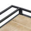 3 Chariot-bar 32,3 x 15,7 x 26,8 po avec support en métal noir et niveaux de bois