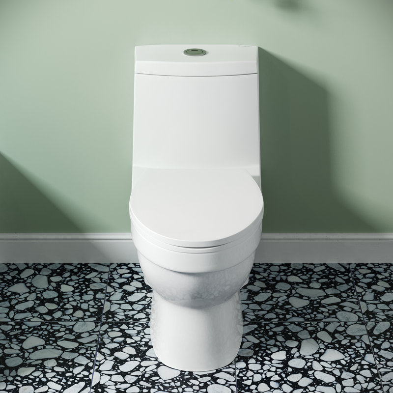 Virage One-Piece Elongated Toilet Vortex Dual-Flush 1.1/1.6 gpf, Glossy White, Top Touchless