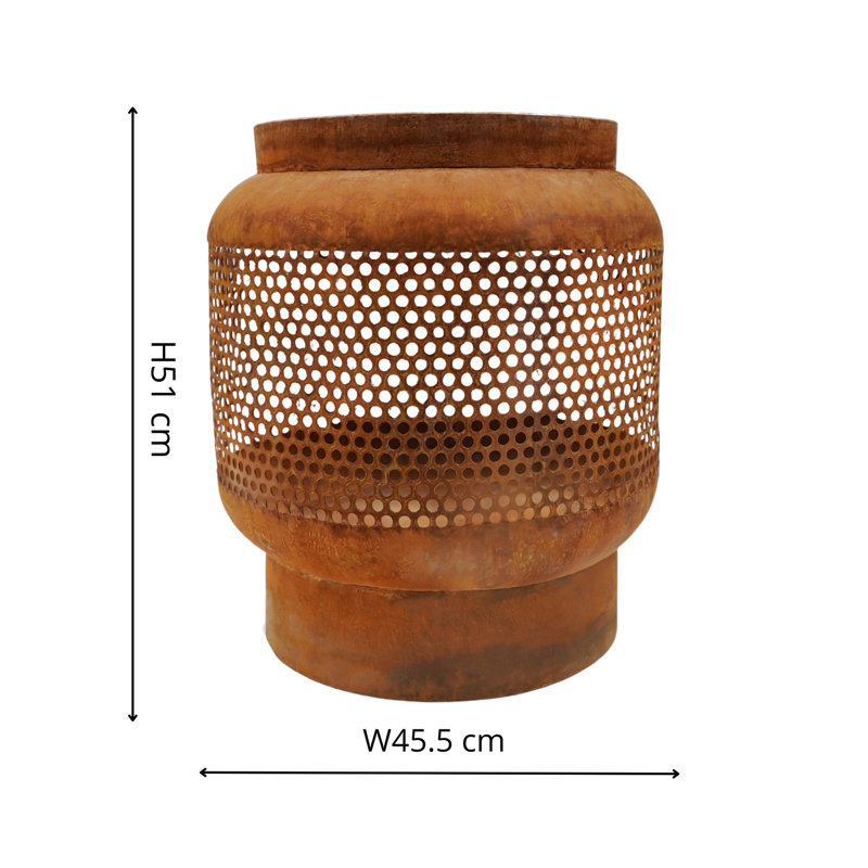 Brusly 51cm H Metal Outdoor, Rust