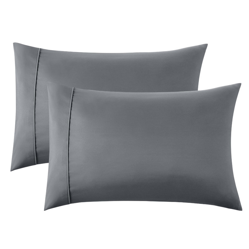 Taies décoratives bohème avec fermeture à enveloppe, Taies d'oreiller pour grand lit, Gris foncé