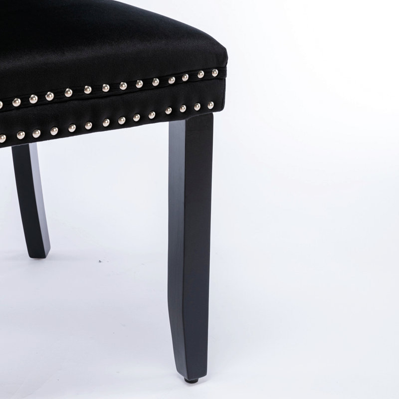 Chaise parsons Fioretto, Bois noir, Velours noir