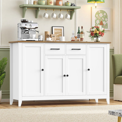 55.1'' Sideboard With 2 Drawers, Adjustable Shelves