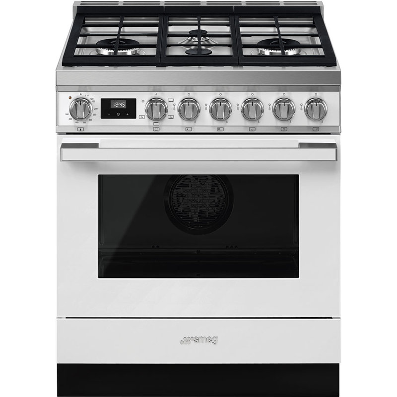 SMEG Portofino 30" 3.6 cu ft. Freestanding Gas Range, White