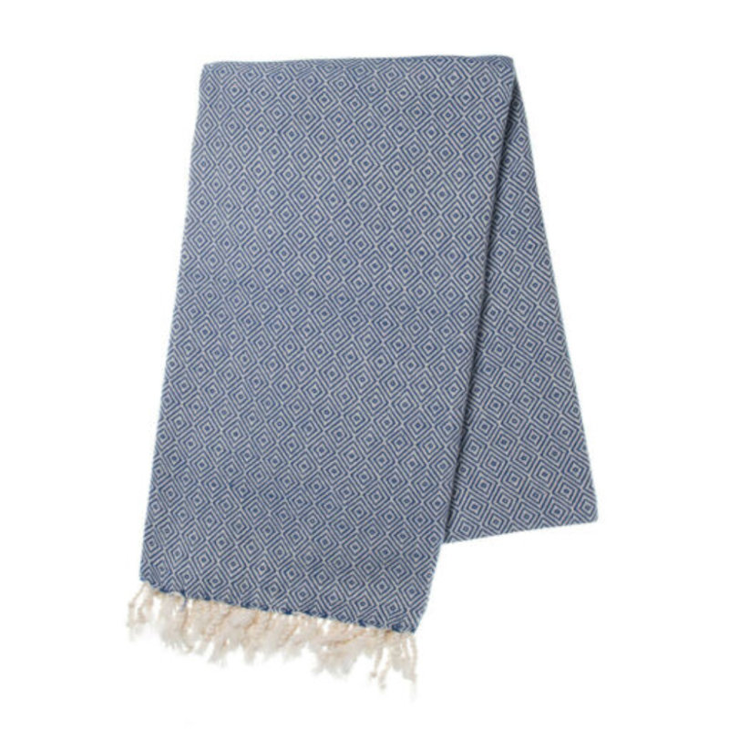 Serviette de plage en coton turc Jazouli, Bleu royal