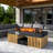 Outdoor Fire Pit Table 47.2 Inch Rectangular Fire Table with Storage Drawer for Patio Backyard Deck