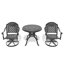 L'ensemble de salle à manger en fonte d'aluminium toutes saisons comprend 4 chaises pivotantes et une table ronde avec cadre-111835923