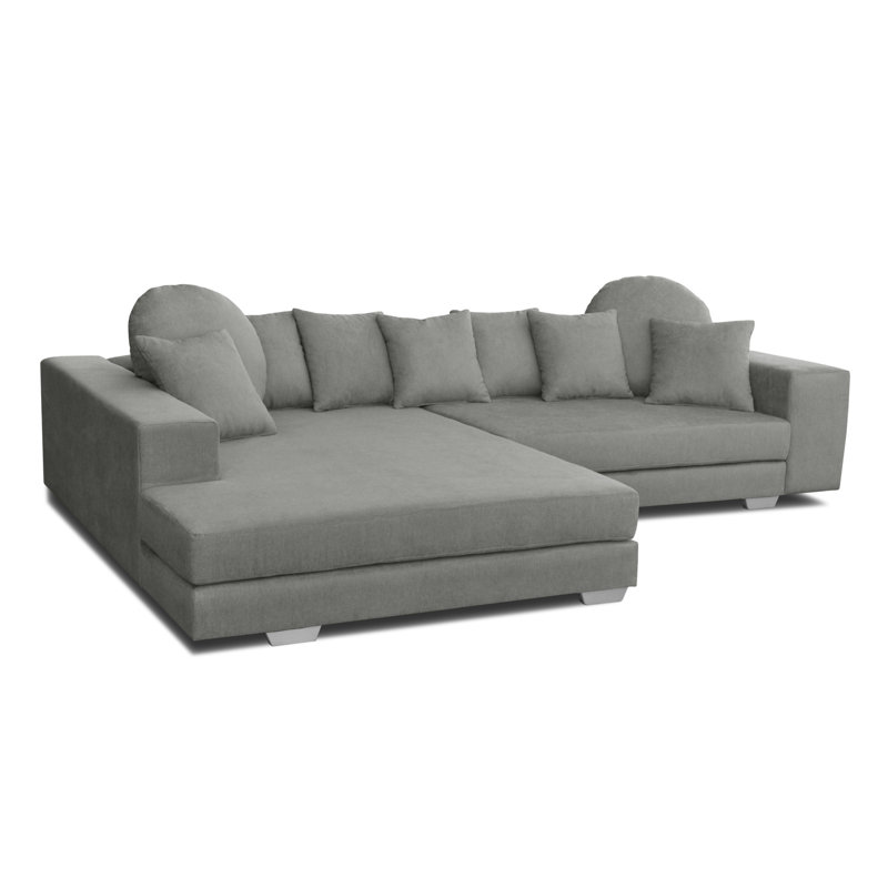 Karla 3 Seater Sofa & Chaise, Left, Grey