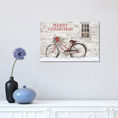 Merry Christmas Bicycle 1 Piece Wall Art on Canvas