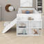 Base de lit plateforme avec tablette de rangement, glissoire, échelle et barrière de sécurité-2142176356