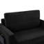 Canapé-lit simple de 47,2 po avec option de lit rabattable, table d'appoint pliable pour ordinateurs portables et appareils électroniques, ports sur l'accoudoir, télécommandes de rangement, coussins lombaires améliorant le confort, utilisation en velours côtelé noir à la maison, à l'extérieur