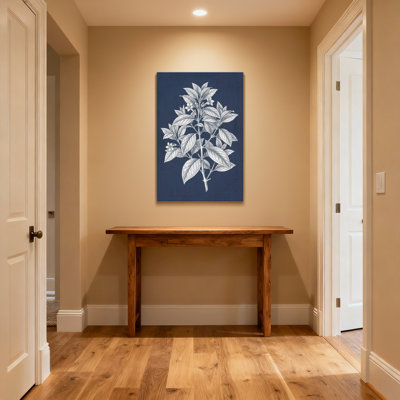 Plants &Flowers Botanical Plant Design On Navy Background