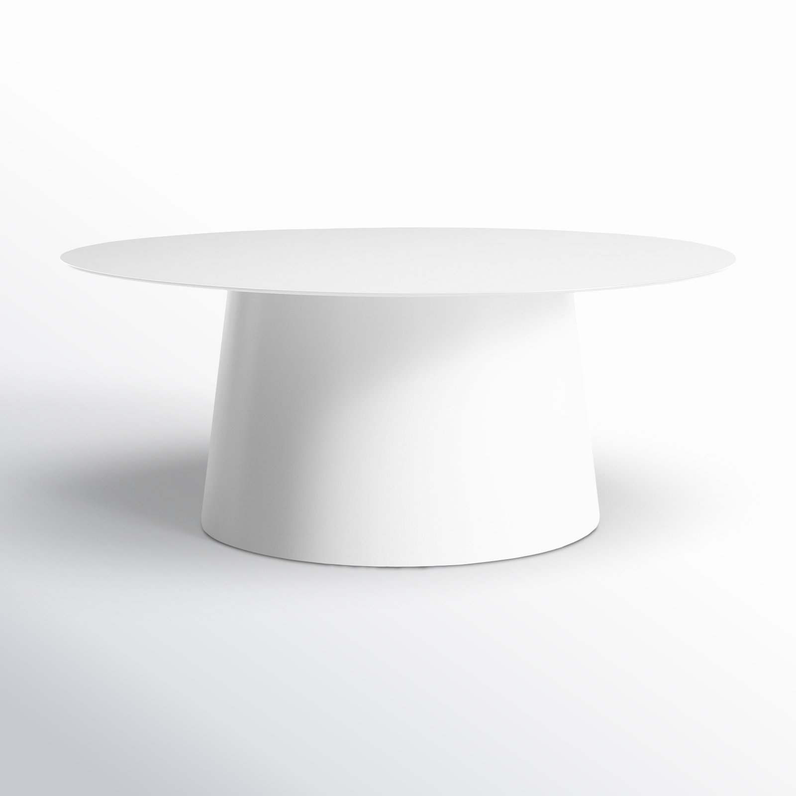 Circula Single Coffee Table, White, 15" H x 36" L x 36" W