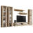 120" Modern Floating Wall Mounted Entertainment Center with 16-Color LED Lighting, High Gloss Finish-1934535460