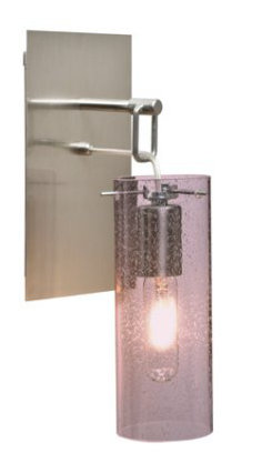 Cainwood Wall-mounted Pendant, Satin Nickel, Plum