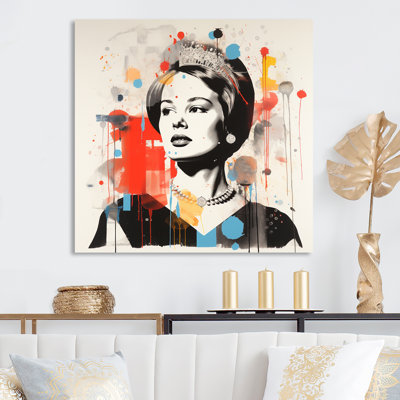 Pop Art Queen Elizabeth S Magazine I - célébrité, art mural en métal
