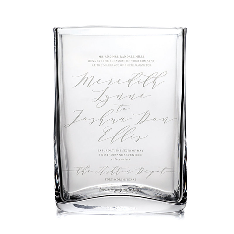 Engraved Handcrafted Glass Table Vase