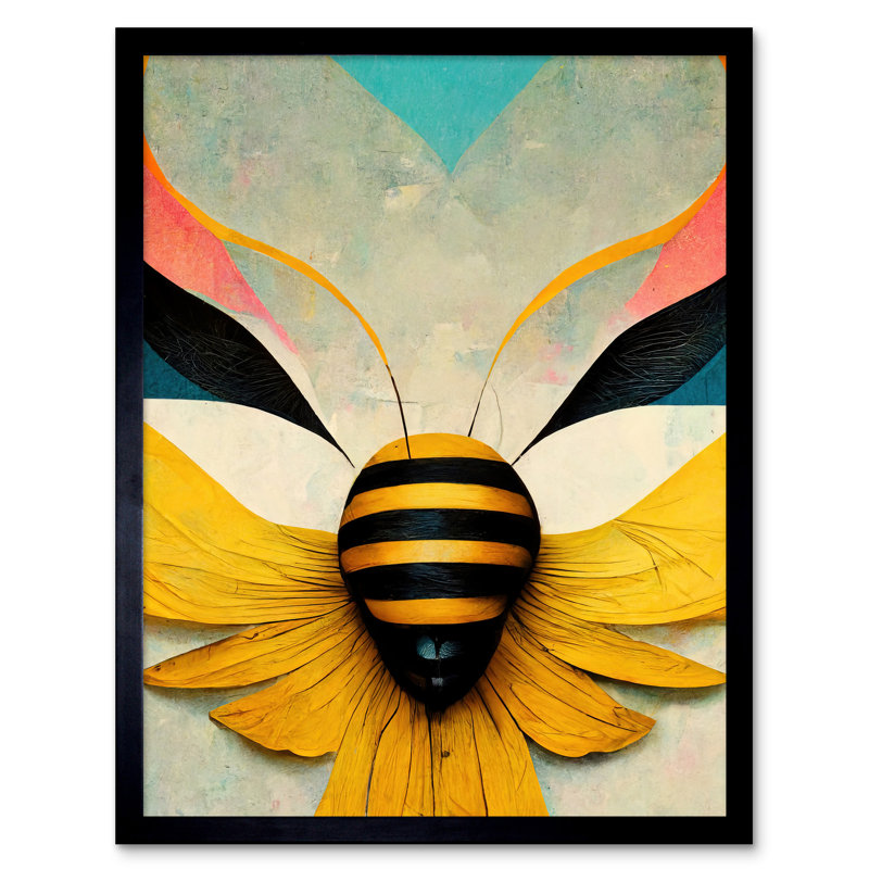 Abstract Contemporary Bumble Bee - Single Picture Frame Print