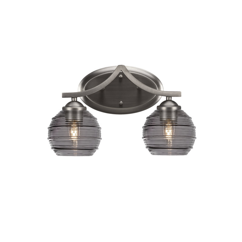 Zilo 2 Light Bath Bar, Graphite, Brown/Silver