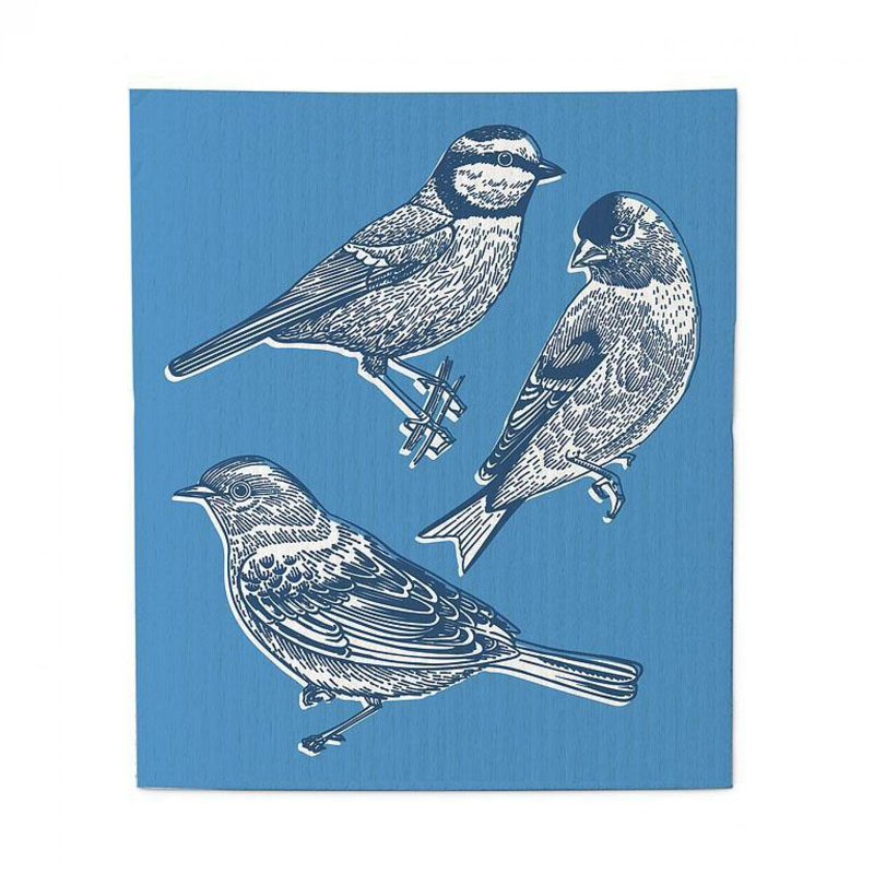 Ensemble de 2 débarbouillettes croquis d'oiseaux