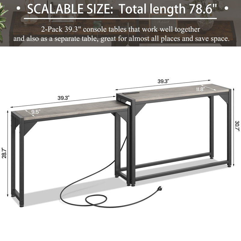 Console 39,3 po Ameno, gris