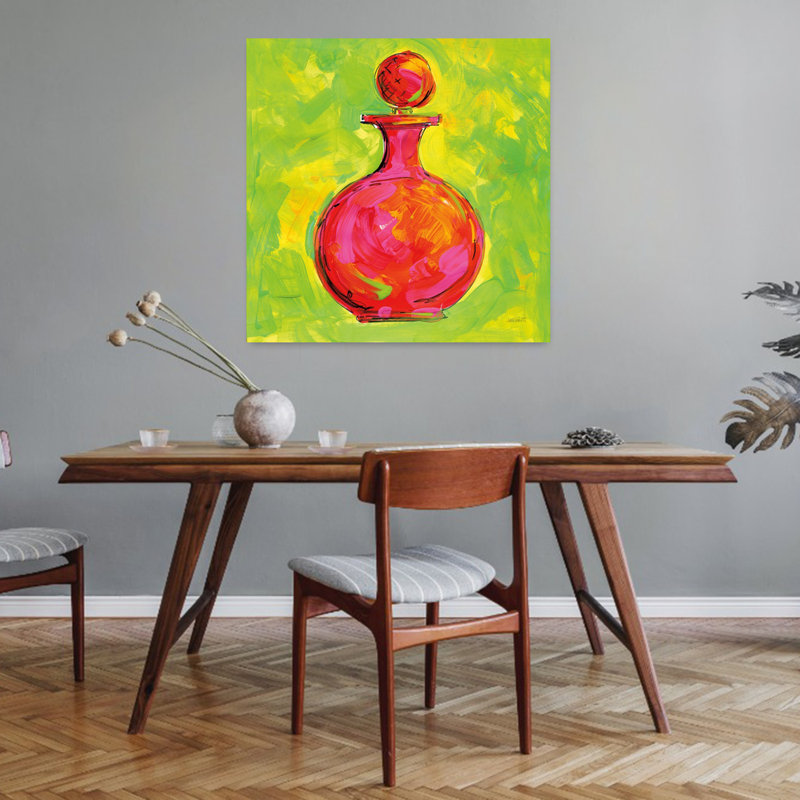 Art contemporain de parfum V avec bouteilles audacieuses, H 32 po x l 32 po
