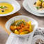 Elisa Series, 48-Piece Ivory White Porcelain China Dinnerware Set, Service For 12 
