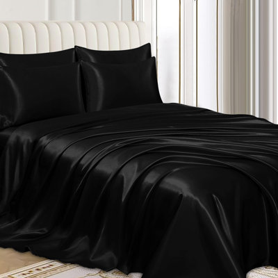 Satin Silk Pillow Cases Pack of 4 Super Soft Smooth Pillow Covers Breathable Hypoallergenic Envelope Closure