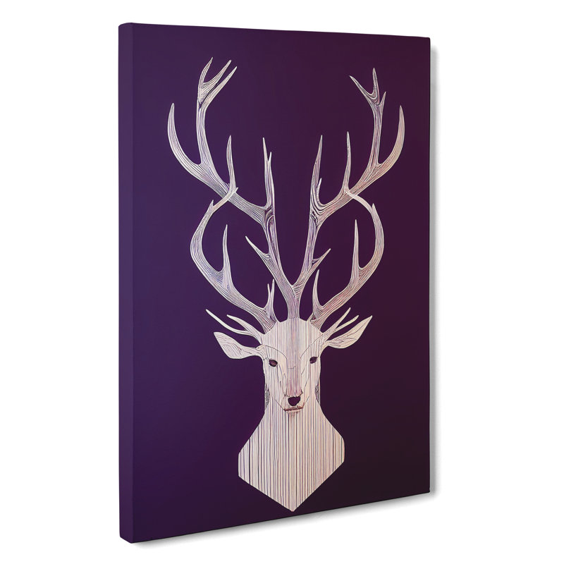 Bust Of A Stag No.2 - Wrapped Canvas, 76cm H x 50cm W x 3cm D