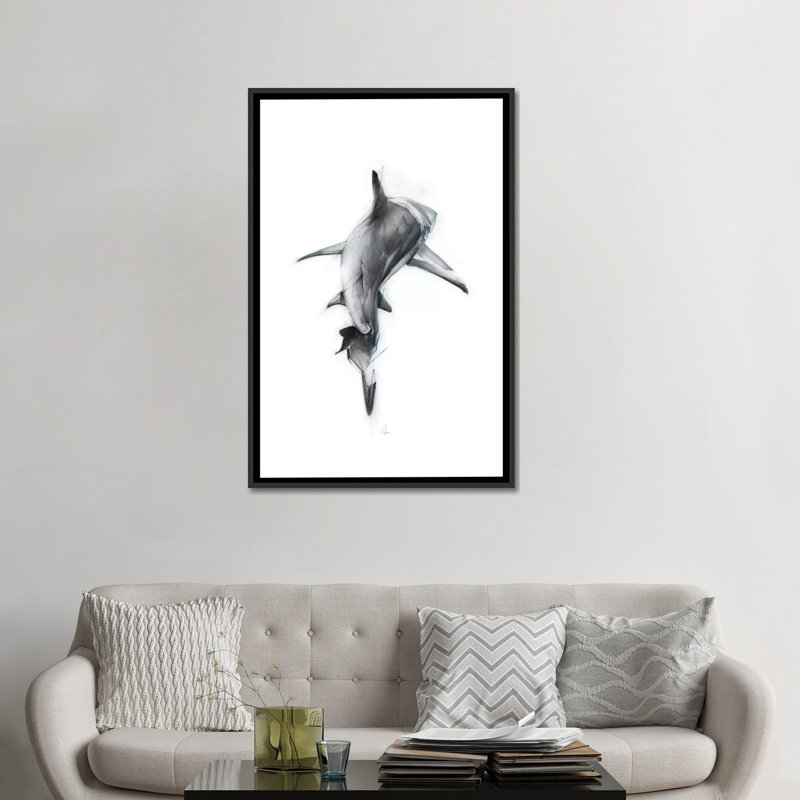 «Shark III», impression sur toile tendue, Toile avec cadre noir, H 48 po x l 32 po x P 1,5 po