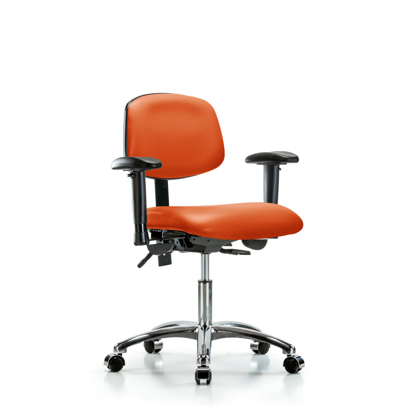 Chaise de tâches ergonomique Julian, Roulettes, Inclus, Orange