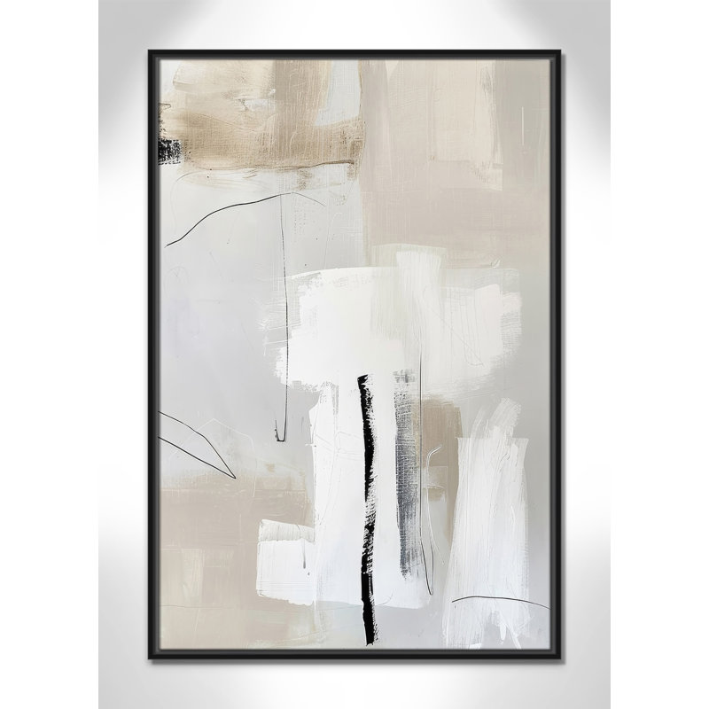 «Neutral Balance II» par Lazar Studio, Framed Canvas, 25.5'' W x 37.5'' H, Cadre flottant noir