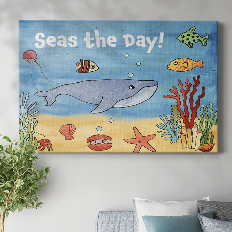 «Cute Sea Creatures II», toile tendue avec châssis, H 32 po x l 48 po