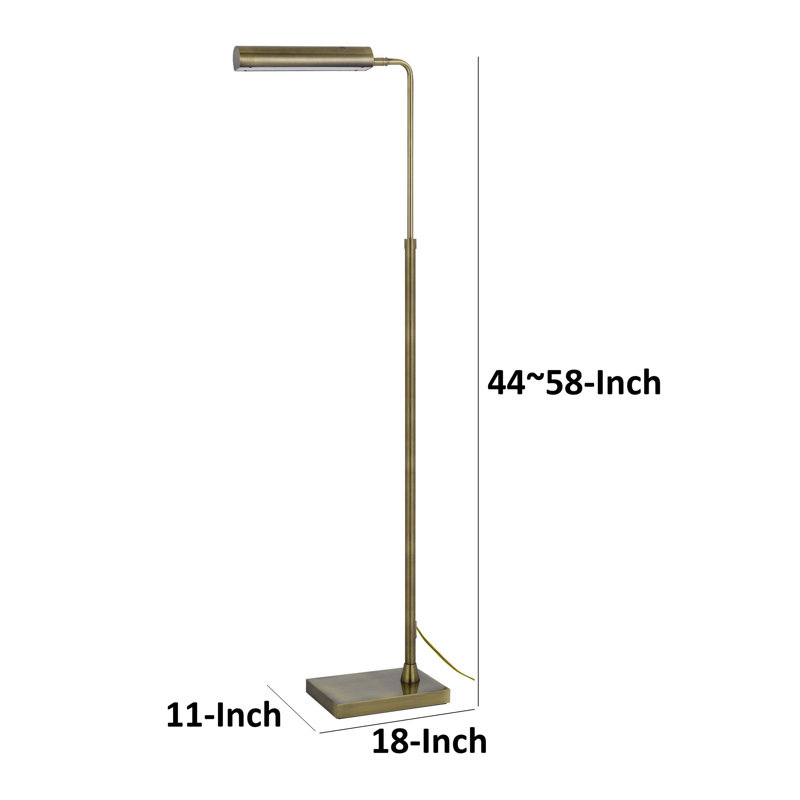 Lampe de travail sur pied 58 po Trixie, Laiton antique