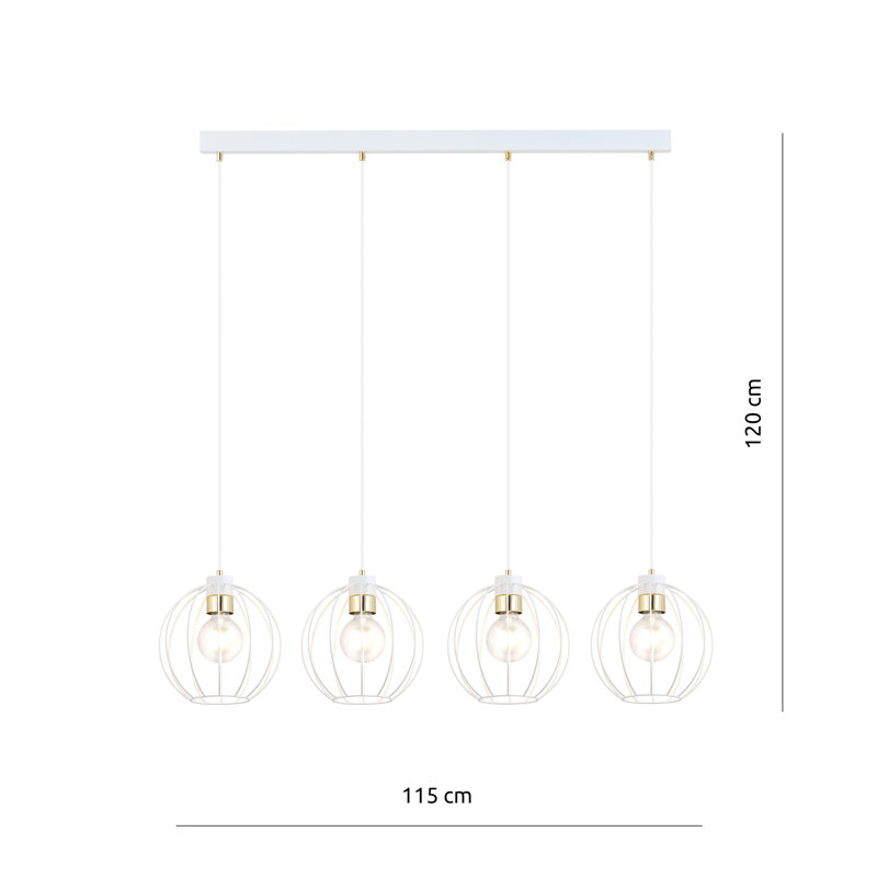 Abraheem 4 - Light Steel Pendant, White