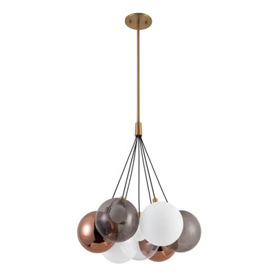 Bolla 17-in Gold dimmable LED Chandelier